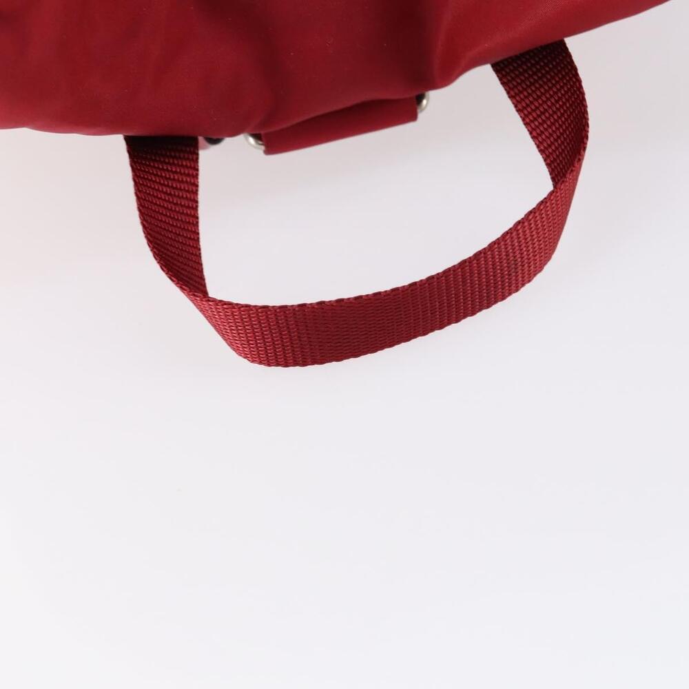 PRADA Backpack Nylon Red Silver Auth 154157 - Picture 7 of 16